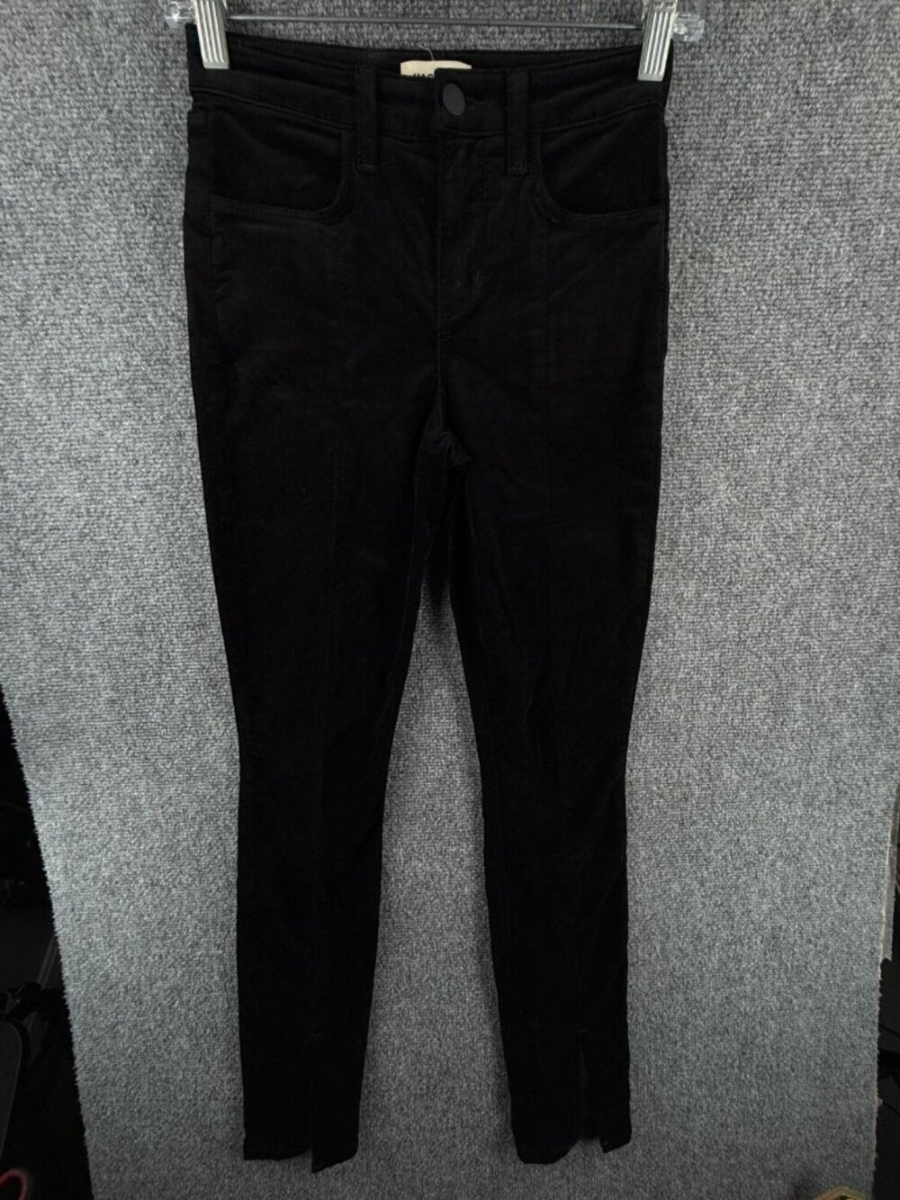 L'agence Pants Women Black Soft Velvet Size 23 Cotton Rayon Spandex Slim USA